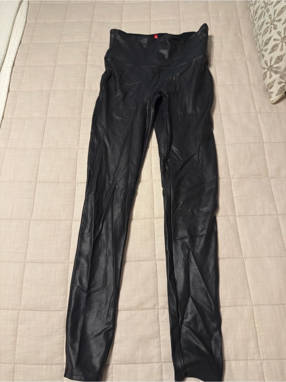 SPANX Black Faux-Leather High-Waist Leggings